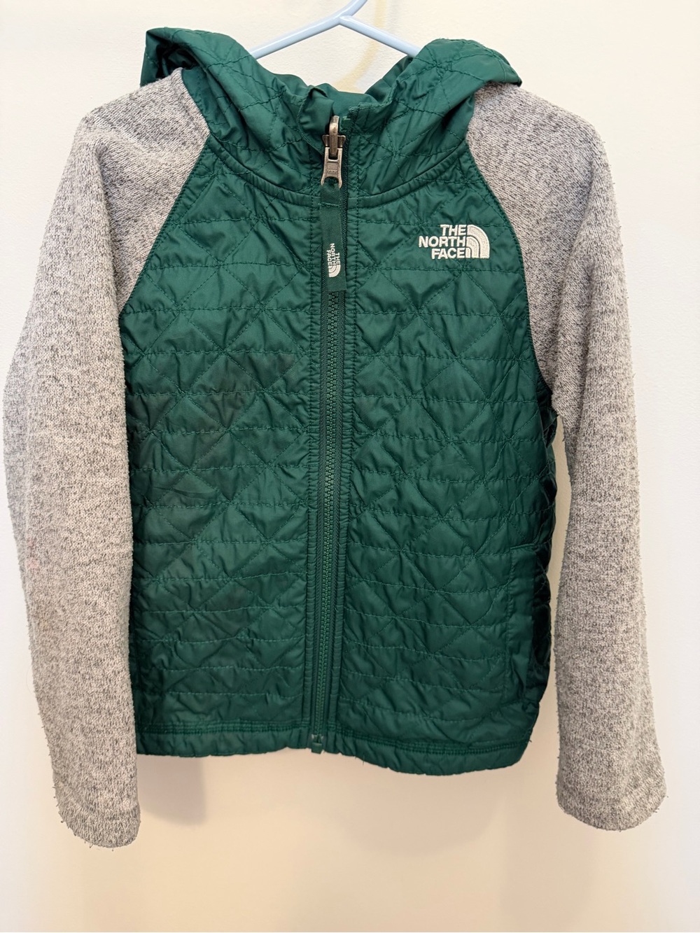 The North Face - Green Body with Heather Gray Sleeves Hooded